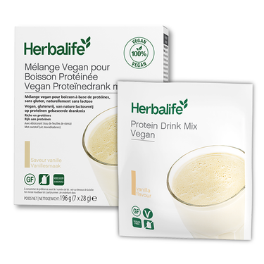 HERBALIFE - Mélange Vegan pour Boisson Protéinée Vanille 7 sachets de 28g